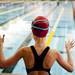 Arkansas swimmer Kristen Avery gestures with her hands before competing in the girls 10 & under 200 meter medley club relay on Monday, July 29. Daniel Brenner I AnnArbor.com